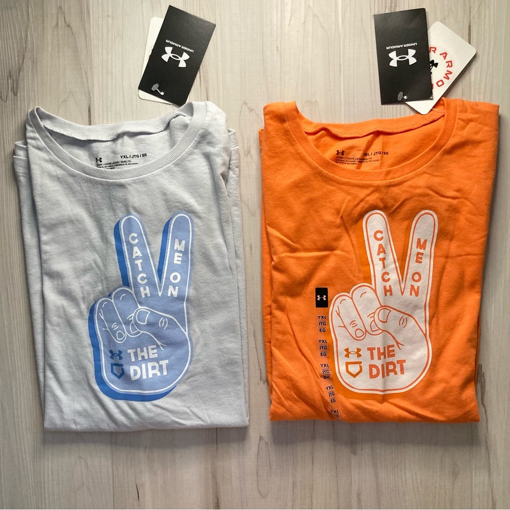 NWT Girls’ Under Armour + Love Peace & Lip Gloss 3-item Bundle of Tees - Picture 3 of 15